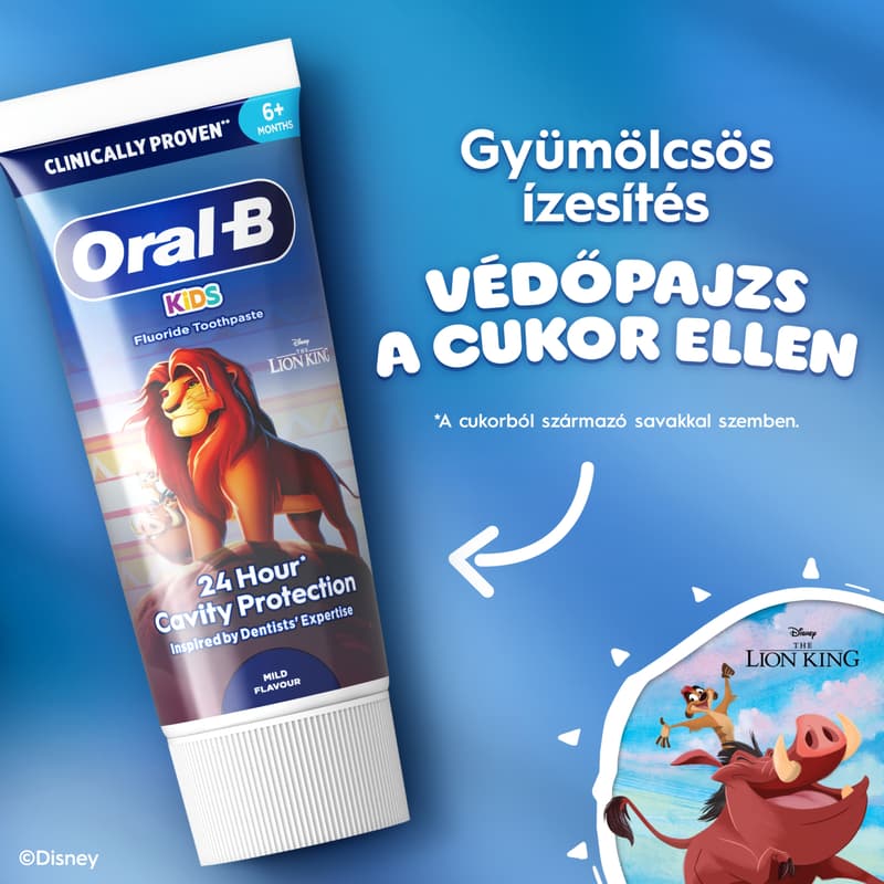 Oral-B Kids Gyerekfogkrém (6 hónap - 6 éveseknek), Oroszlánkirály, 60 ml
