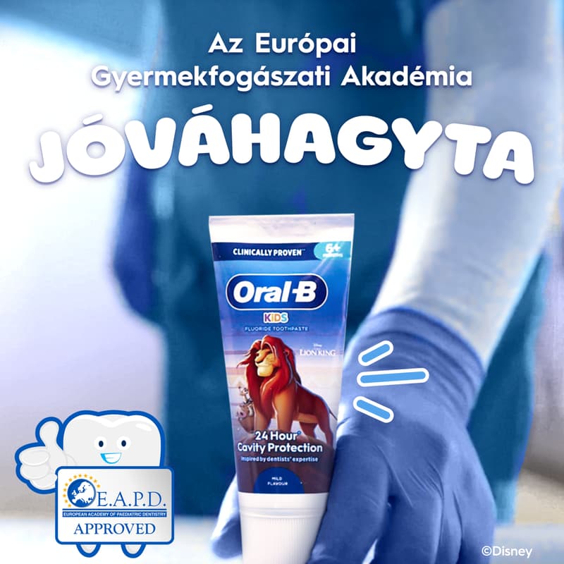 Oral-B Kids Gyerekfogkrém (6 hónap - 6 éveseknek), Oroszlánkirály, 60 ml