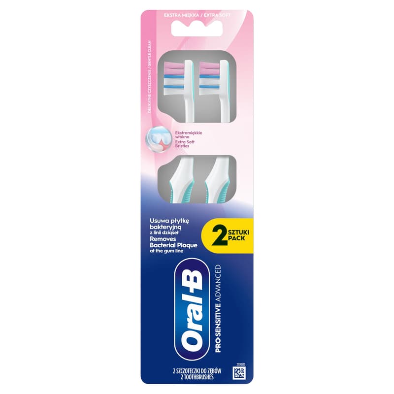 Oral-B Pro-Sensitive Advanced Gentle Clean Fogkefe, 2 db
