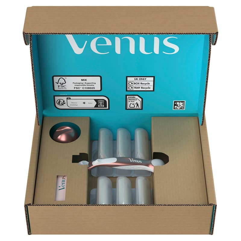 Gillette Venus Pro Comfort Glide Sugarberry Női Borotva 3 db Borotvabetéttel, Fali Borotvatartóval