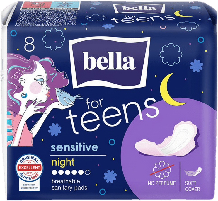 BELLA FOR TEENS ULTRA SENSITIVE NIGHT sanitary pads 8 pcs