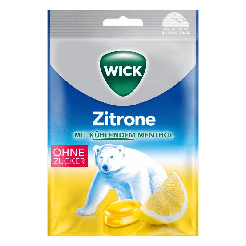 Wick torokcukor Citrom Mentol cukormentes 72g
