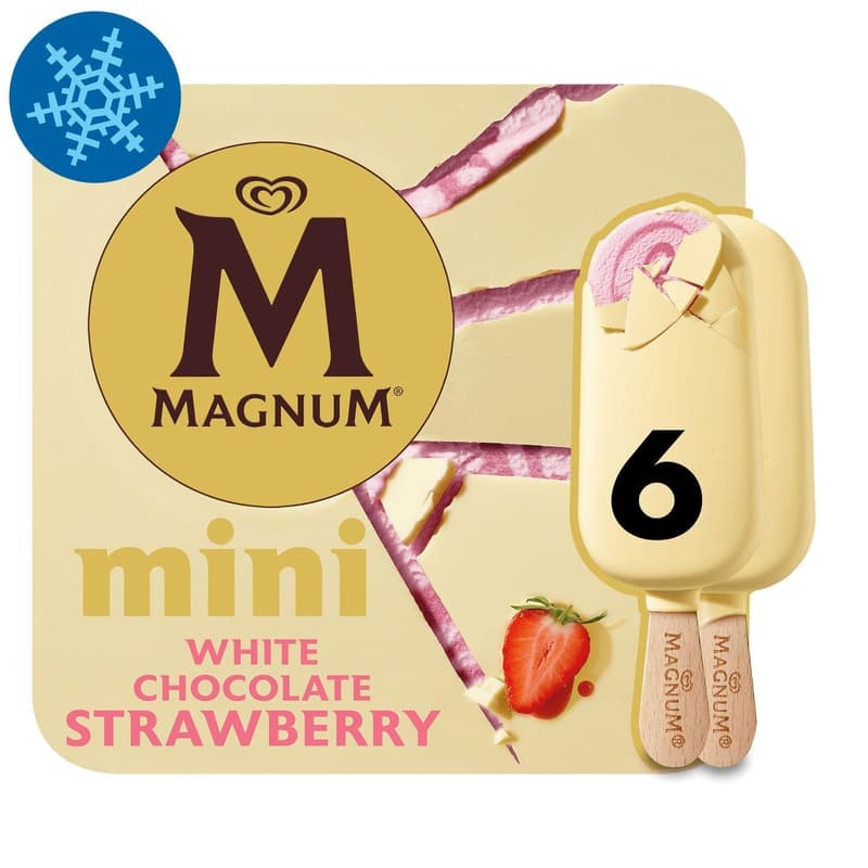 MAGNUM Mini Multipack Ice Cream White Chocolate Strawberry 6 * 55 ml
