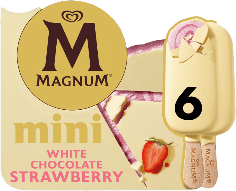 MAGNUM Mini Multipack Ice Cream White Chocolate Strawberry 6 * 55 ml