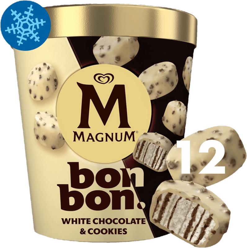 MAGNUM Bonbon Ice Cream White Chocolate & Biscuits 12x17ml