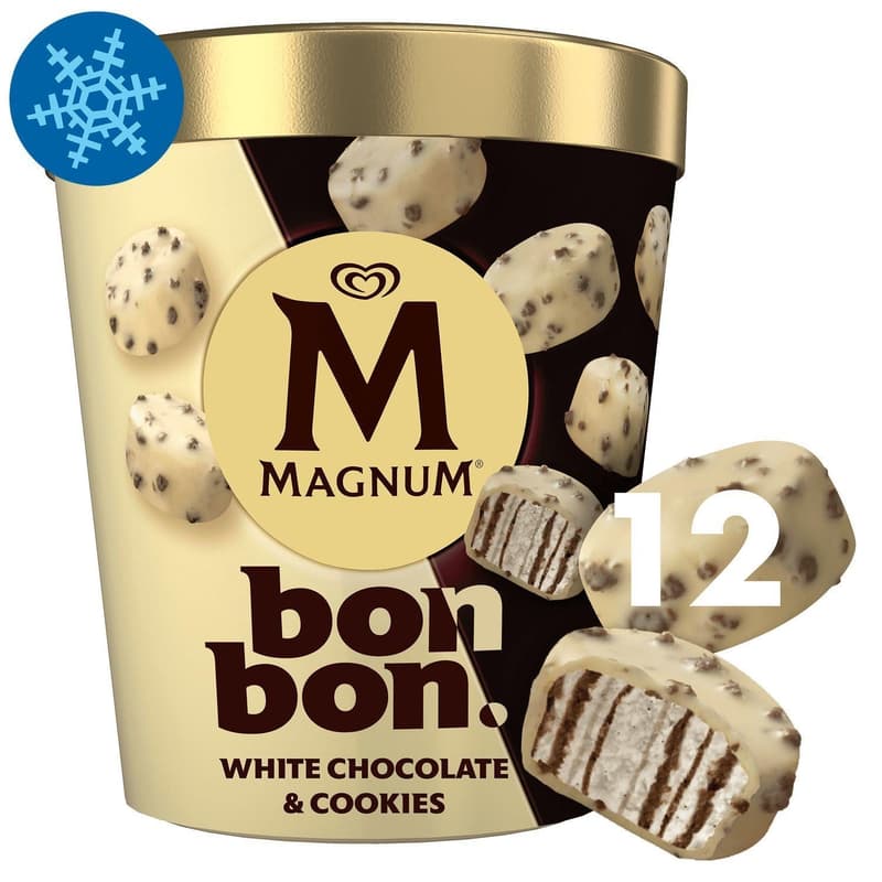 MAGNUM Bonbon Ice Cream White Chocolate & Biscuits 12x17ml