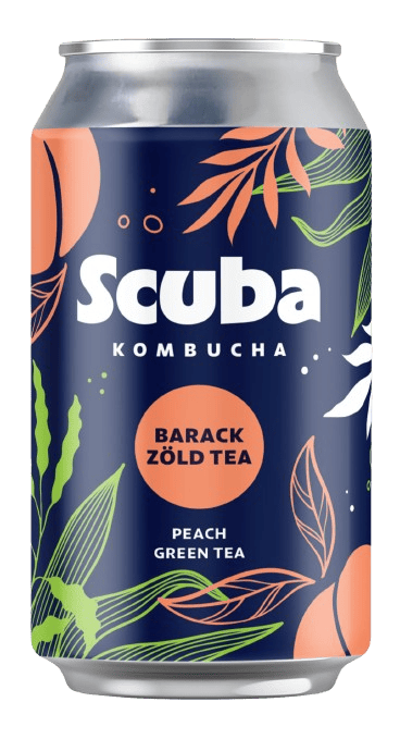 Scuba Kombucha peach-green tee