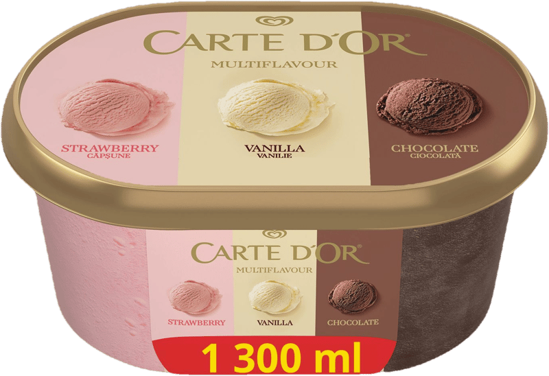 CARTE D'OR Ice Cream Strawberry-Vanilla-Chocolate 1300 ml