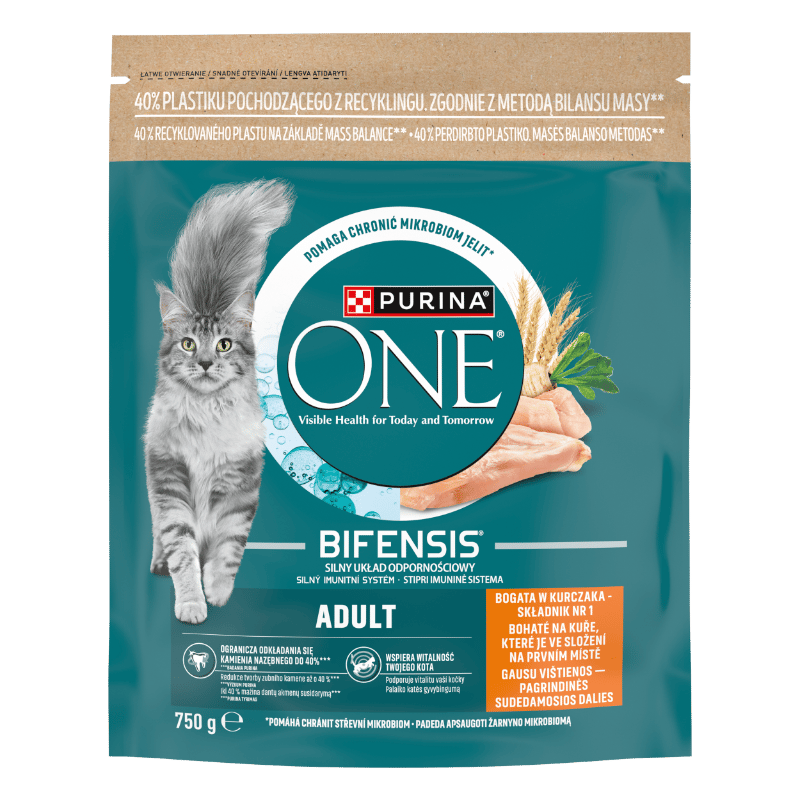 Purina One Bifensis Complete Cat Food Rich in Chicken for Adult Cats 750 g