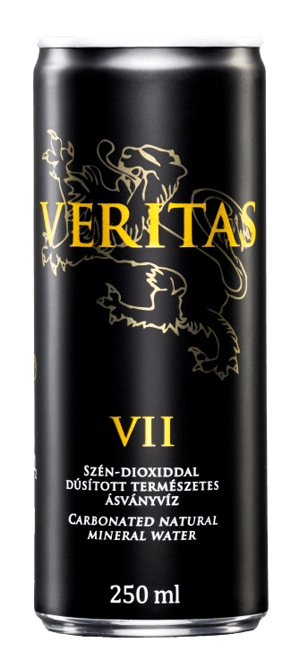 Veritas VII canned extra enriched carbonated mineral water