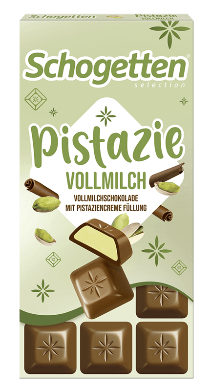 Schogetten Tejcsokoládé Pisztácia krémmel 100g