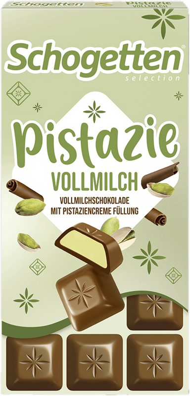 Schogetten Tejcsokoládé Pisztácia krémmel 100g