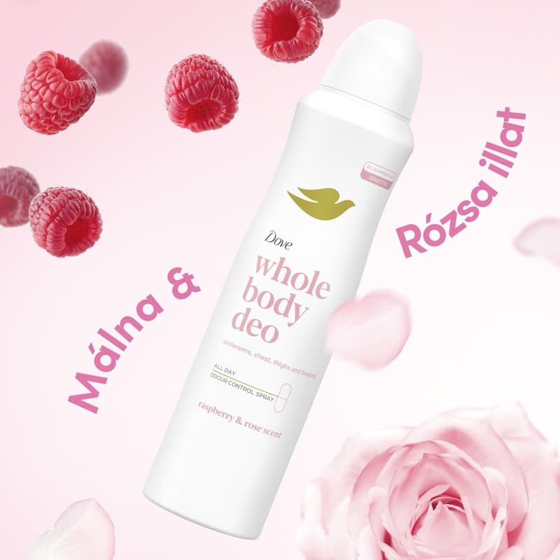 Dove Whole Body Raspberry & Rose Scent Deodorant 150 ml