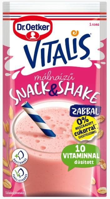 Dr. Oetker Vitalis Snack&Shake málnaízű, hozzáadott cukor nélkül