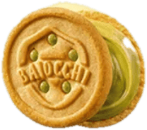 Mulino Bianco Baiocchi biscuits filled with pistachio cream