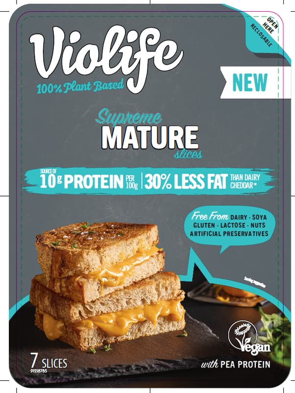 Violife Supreme Cheddar cheese alternative slices