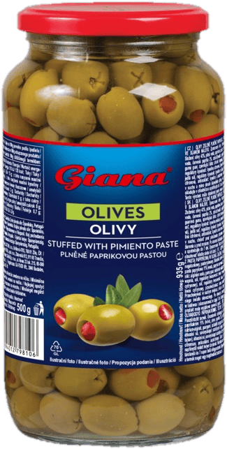 GIANA Spanish pitted green olives with paprika