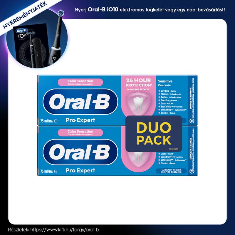 Oral-B Pro-Expert Sensitive Calm Sensation Fogkrém, 2x75 ml