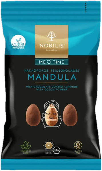 Milk chocolate coated Almonds with Cocoa Powder