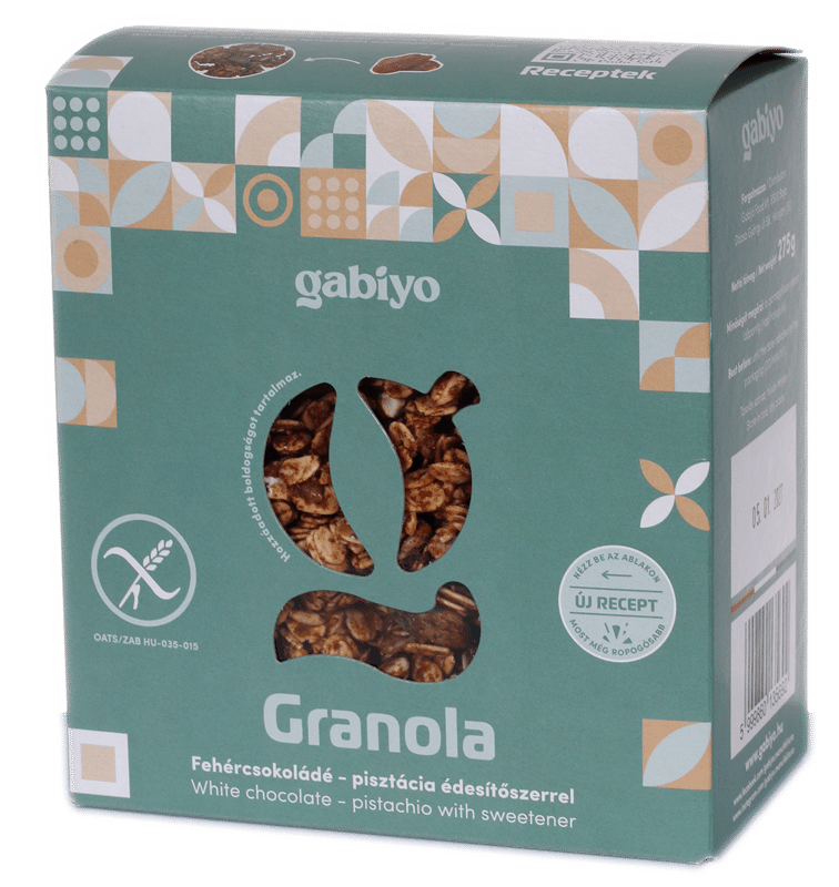 Gabiyo Gluten-free Granola White chocolate - pistachio