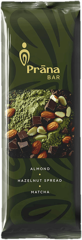 Prana Matcha Bar with Almond and Hazelnut Cream