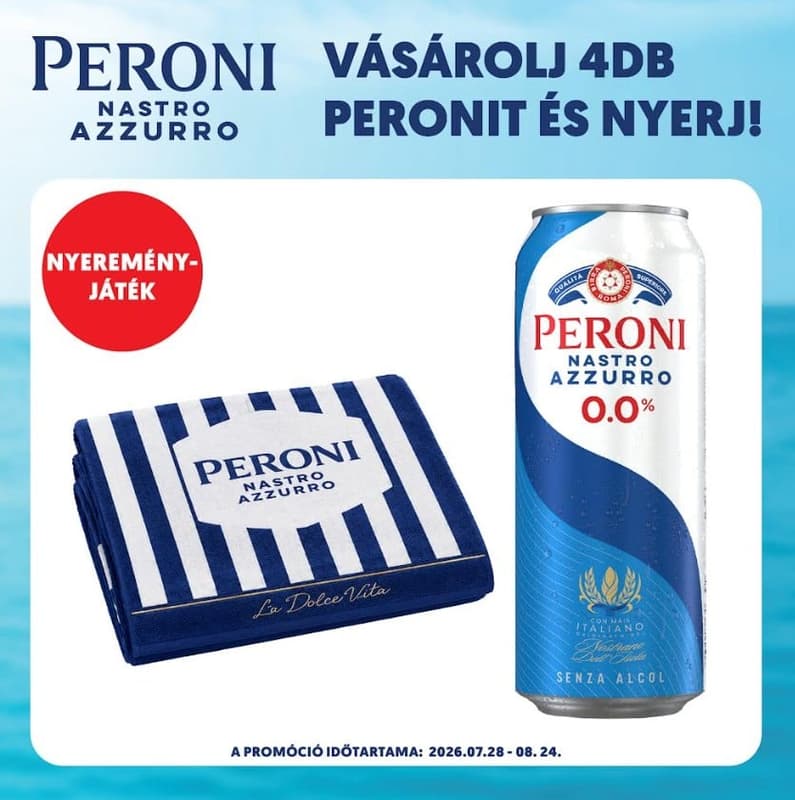 Peroni Nastro Azzurro non-alcoholic light beer 0,0%