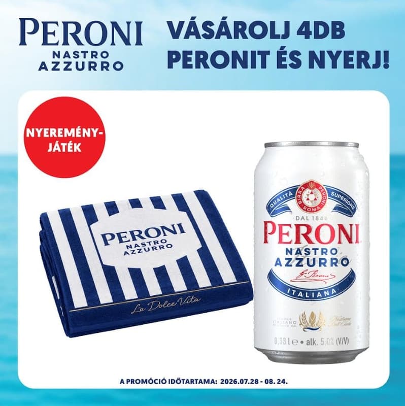 Peroni Nastro Azzurro quality light beer 5%