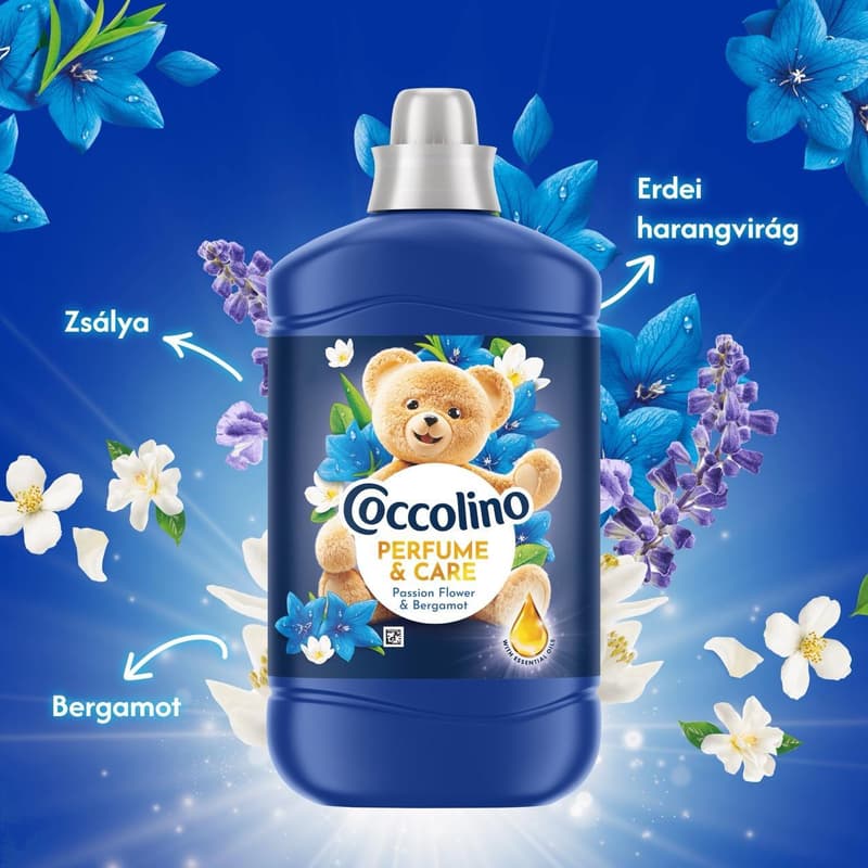 Coccolino Perfume & Care Passion Flower & Bergamot öblítő, 70 mosás, 1610 ml