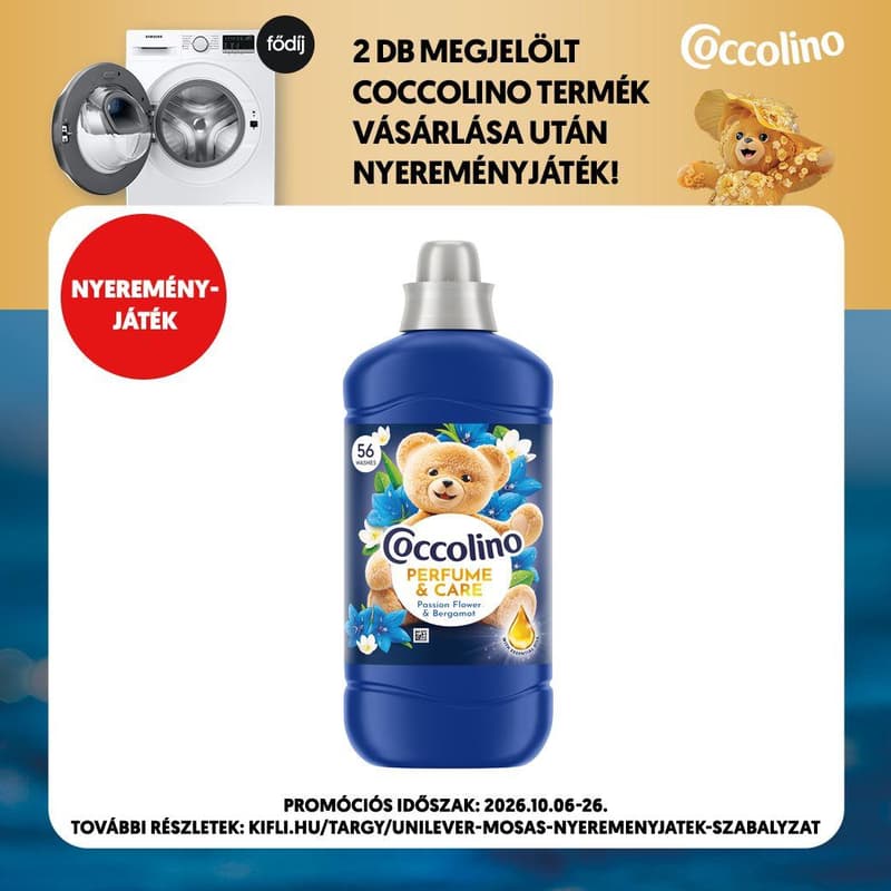 Coccolino Perfume&Care Passion Flower&Bergamot öblítő, 56 mosás, 1288 ml