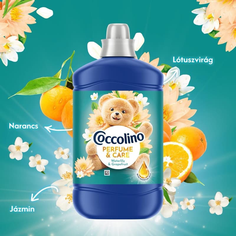 Coccolino Perfume & Care Waterlily & Grapefruit öblítő, 56 mosás, 1288 ml