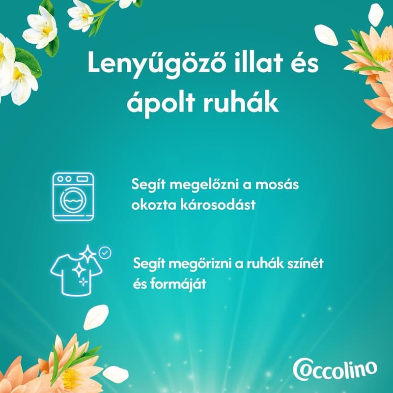 Coccolino Perfume & Care Waterlily & Grapefruit öblítő, 56 mosás, 1288 ml