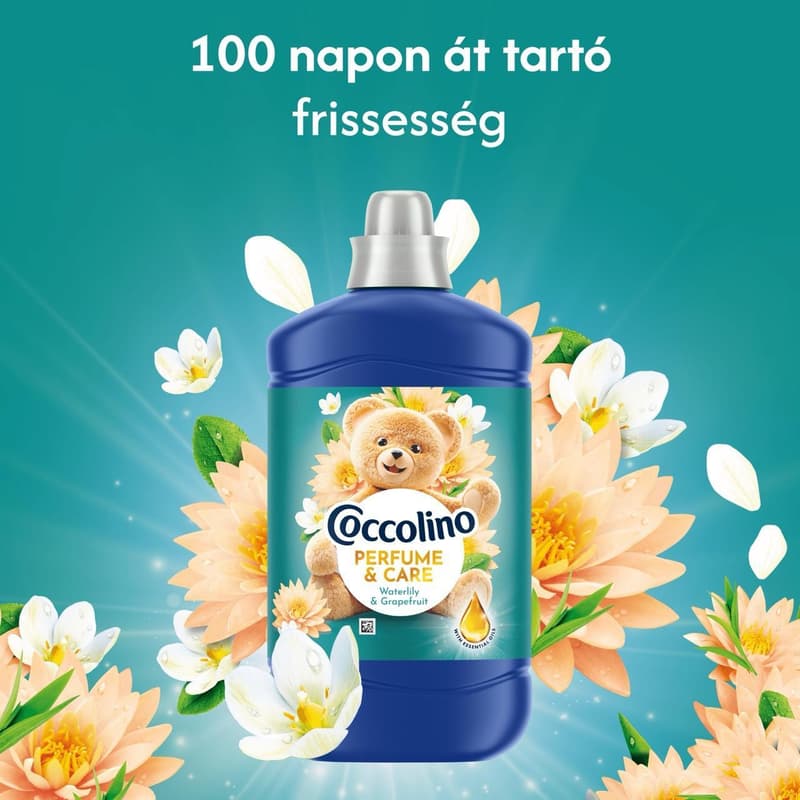 Coccolino Perfume & Care Waterlily & Grapefruit öblítő, 56 mosás, 1288 ml