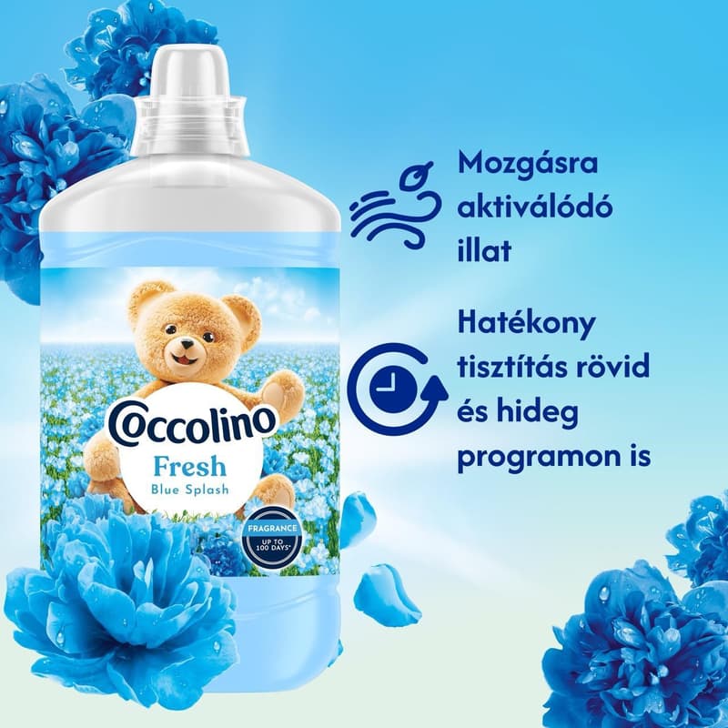 Coccolino Fresh Blue Splash öblítő, 74 mosás, 1702 ml