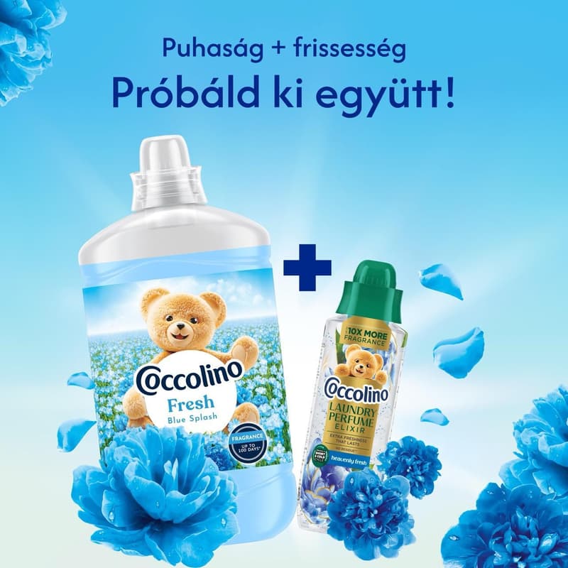 Coccolino Fresh Blue Splash öblítő, 74 mosás, 1702 ml