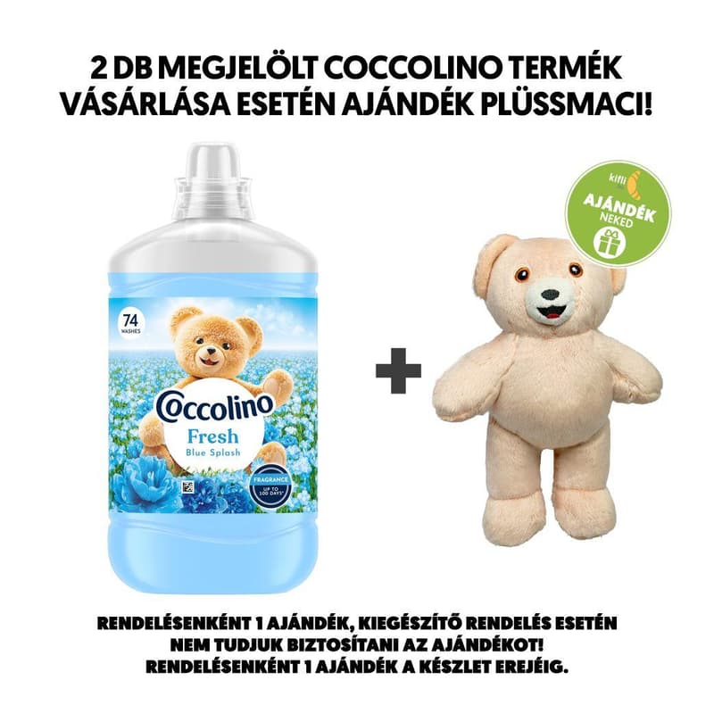 Coccolino Fresh&Soft Blue Splash öblítő, 74 mosás, 1702 ml
