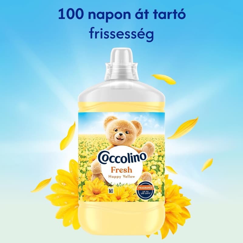 Coccolino Fresh Happy Yellow öblítő, 74 mosás, 1702 ml