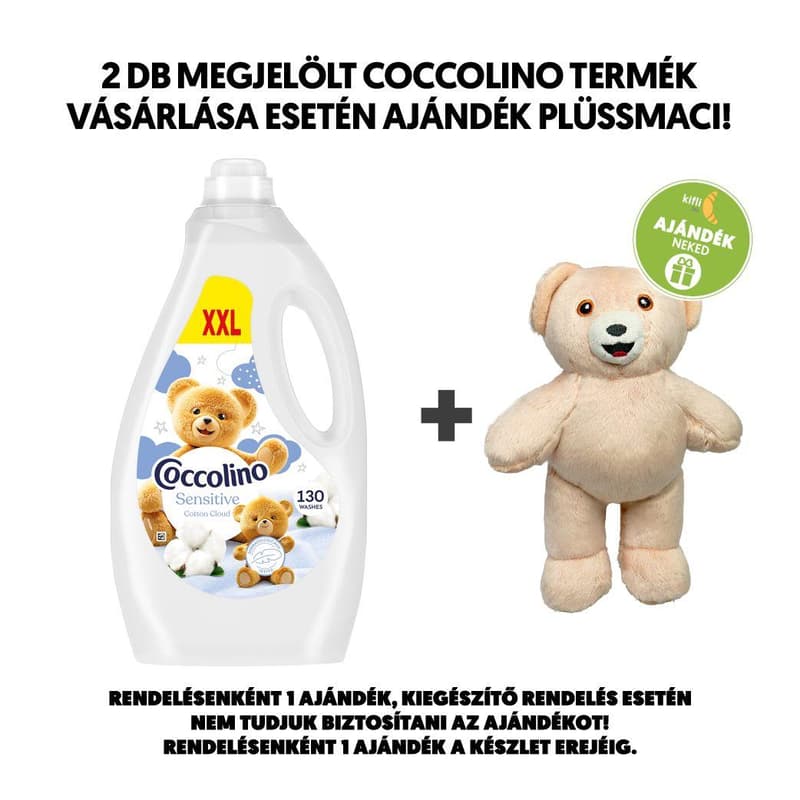Coccolino Sensitive Cotton Cloud öblítő érzékeny bőrre, 130 mosás, 2990 ml