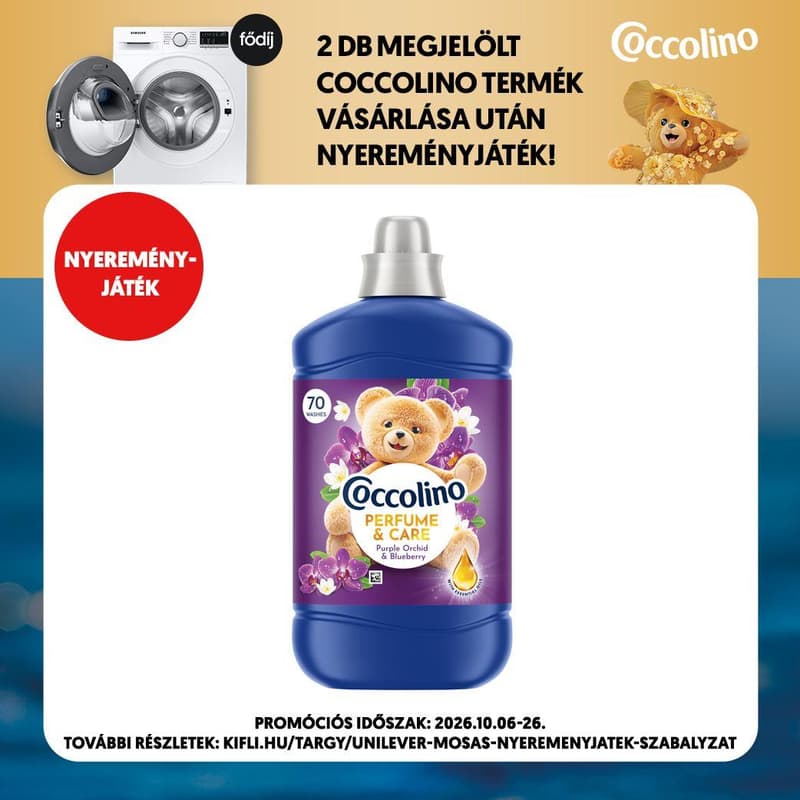 Coccolino Perfume & Care Purple Orchid & Blueberry öblítő, 70 mosás, 1610 ml