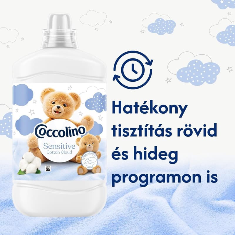 Coccolino Sensitive Cotton Cloud öblítő érzékeny bőrre, 61 mosás, 1403 ml