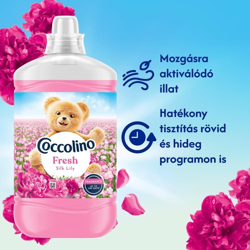 Coccolino Fresh Silk Lily öblítő, 74 mosás, 1702 ml