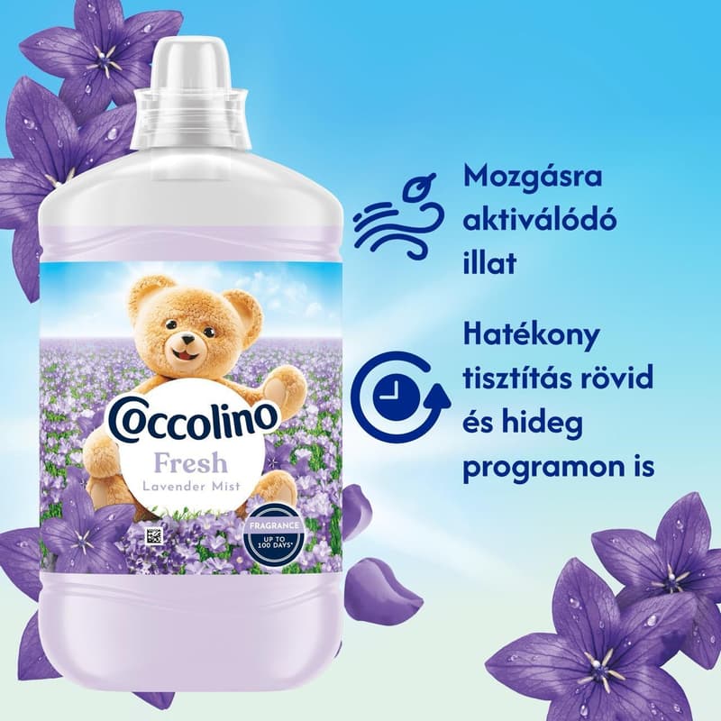 Coccolino Fresh Lavender Mist öblítő, 74 mosás, 1702 ml