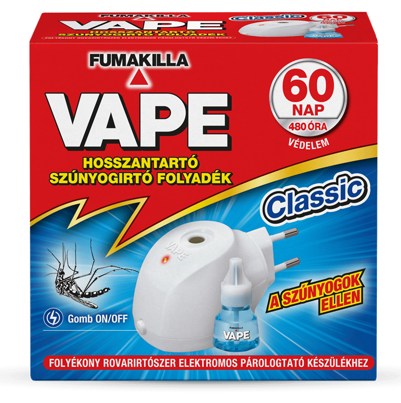 Vape el. Kész.(fehér) on/off + hosszantartó szúnyogirtó folyadék Classic 30ml_HU