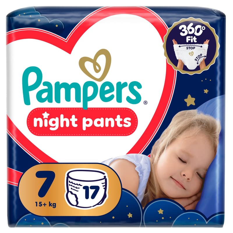 Pampers Night Pants Éjszakai Bugyipelenka, Méret: 7 (15+ kg) 17 db