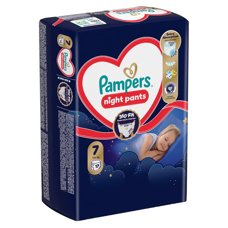 Pampers Night Pants Éjszakai Bugyipelenka, Méret: 7 (15+ kg) 17 db