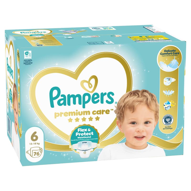 Pampers Premium Care Pelenka, Méret: 6 (13-18 kg) 76 db