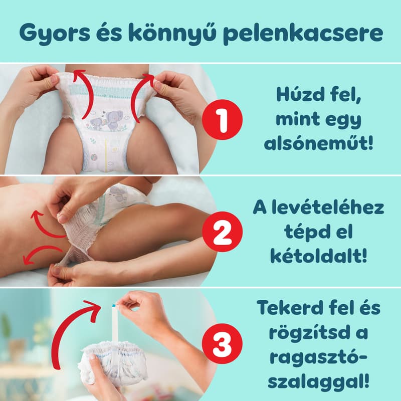 Pampers Premium Care Pants Bugyipelenka, Havi Pelenkacsomag, Méret: 4 (9-15 kg) 124 db
