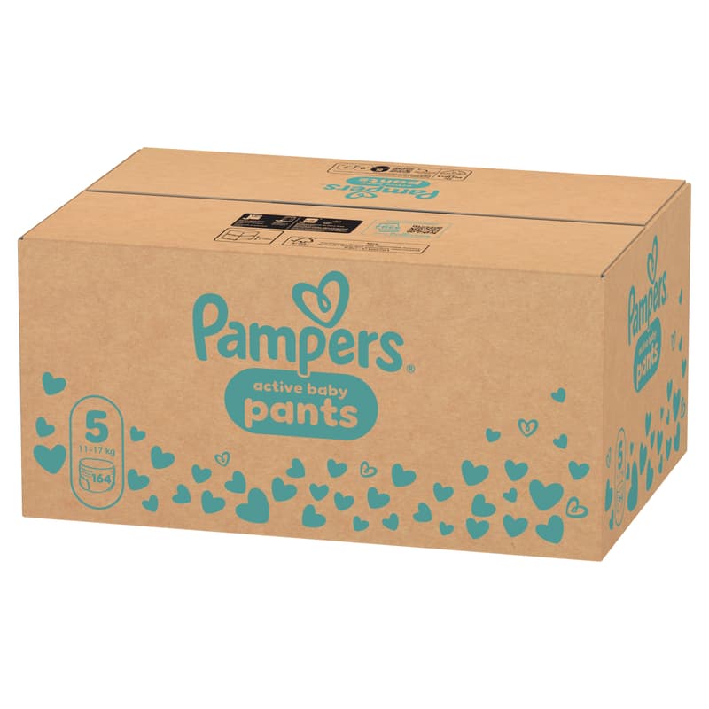Pampers Active Baby Pants Bugyipelenka, Havi Pelenkacsomag, Méret: 5 (11-17 kg) 164 db