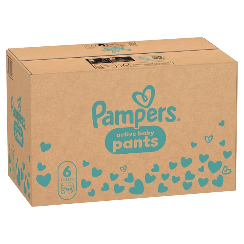 Pampers Active Baby Pants Bugyipelenka, Havi Pelenkacsomag, Méret: 6 (13-19 kg) 144 db