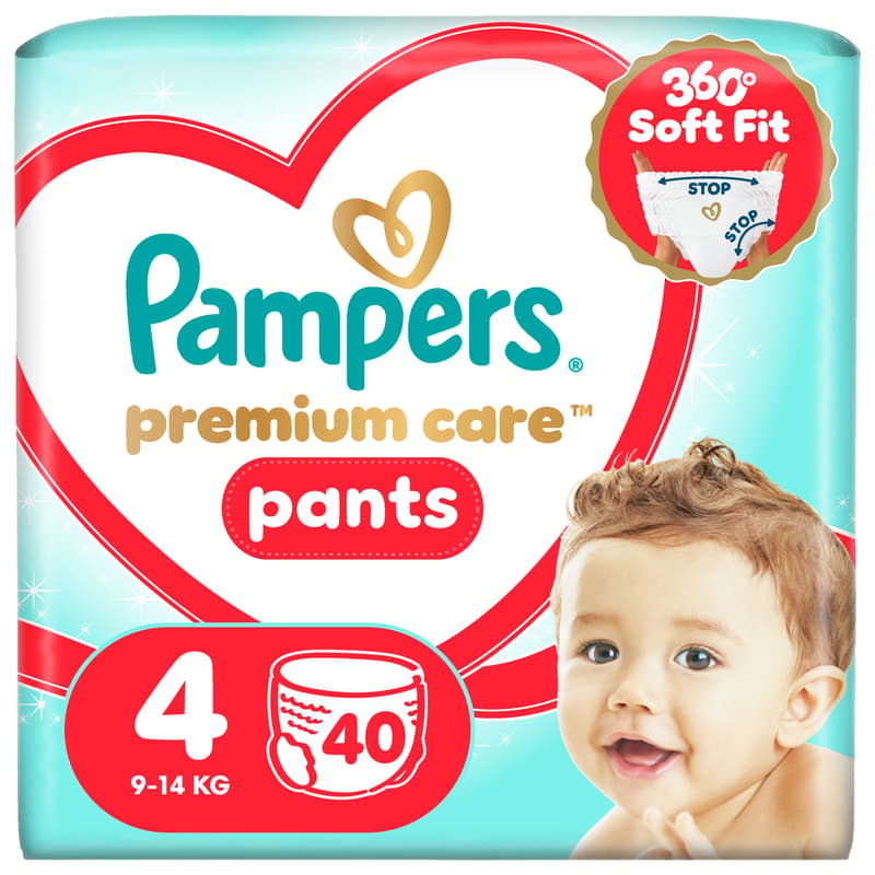 Pampers Premium Care Pants Bugyipelenka, Méret: 4 (9-14 kg) 40 db