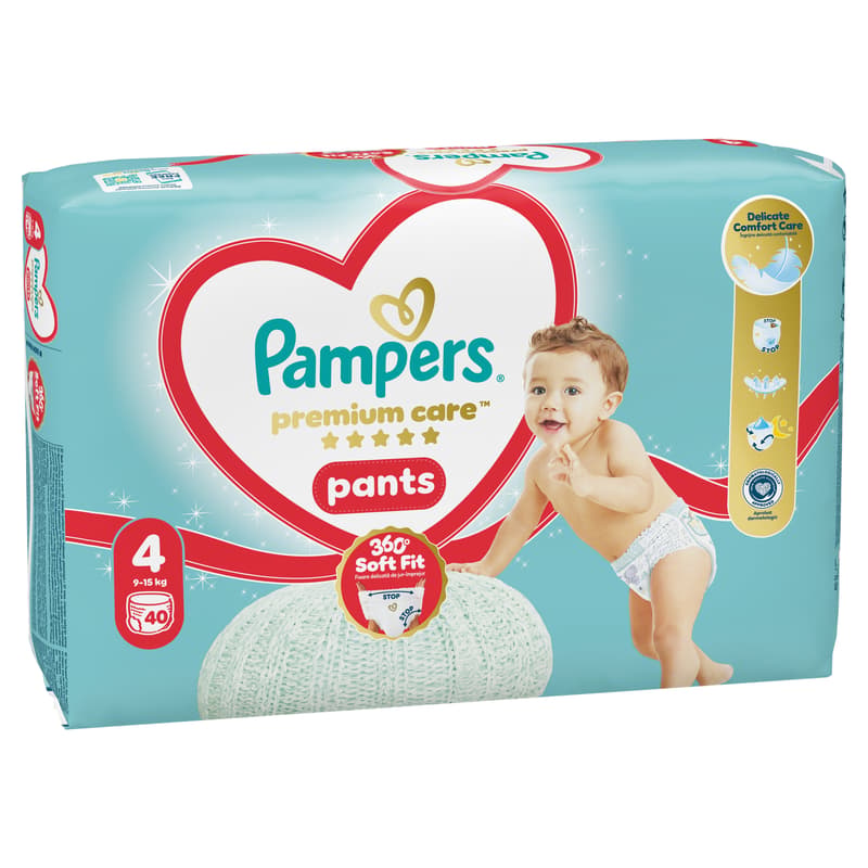 Pampers Premium Care Pants Bugyipelenka, Méret: 4 (9-14 kg) 40 db